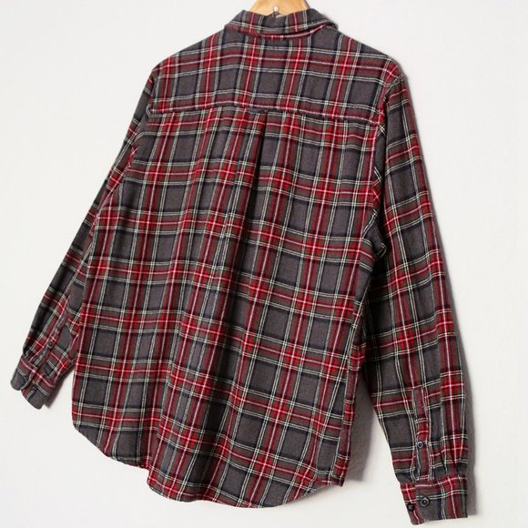 Woolrich Men's Ultimate Flannel Premium Brushed Cotton Shirt XL Red Gray Plaid - Picture 15 of 16